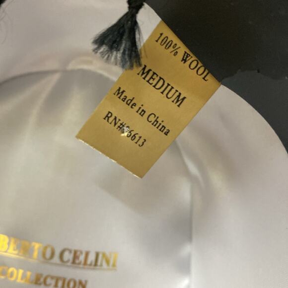 Alberto Celini vintage wool navy godfather fedora hat - Picture 3 of 7